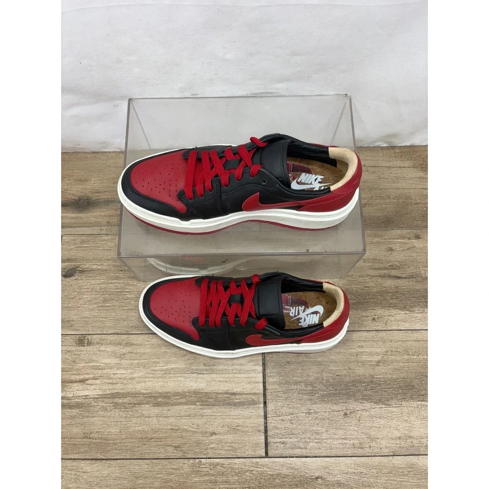 Air Jordan 1 Elevate Low Platform Sneakers Red Black Leather Shoes Size